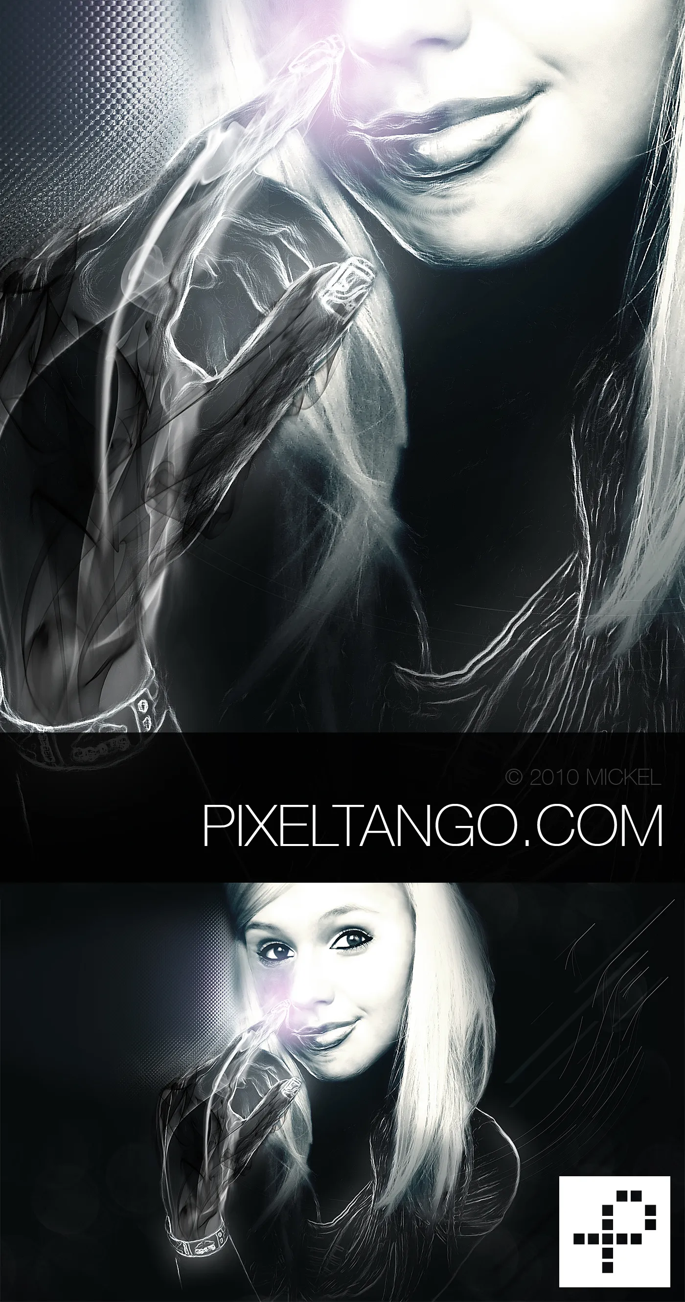 Abstract digital art photo manipulation of a girl