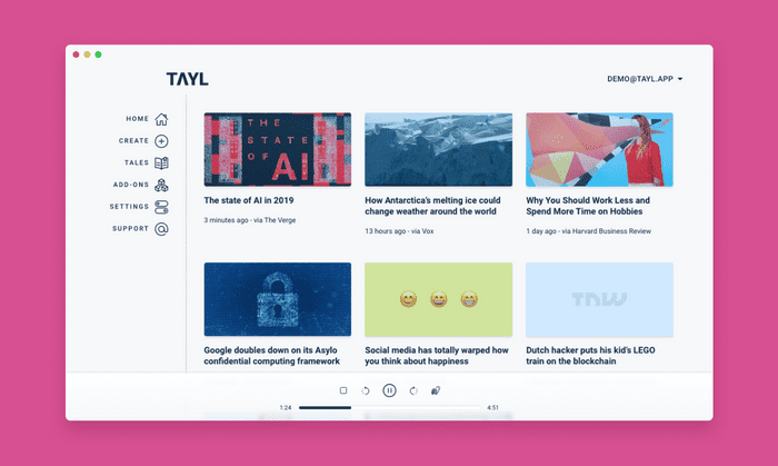 tayl.app - Websites to podcast